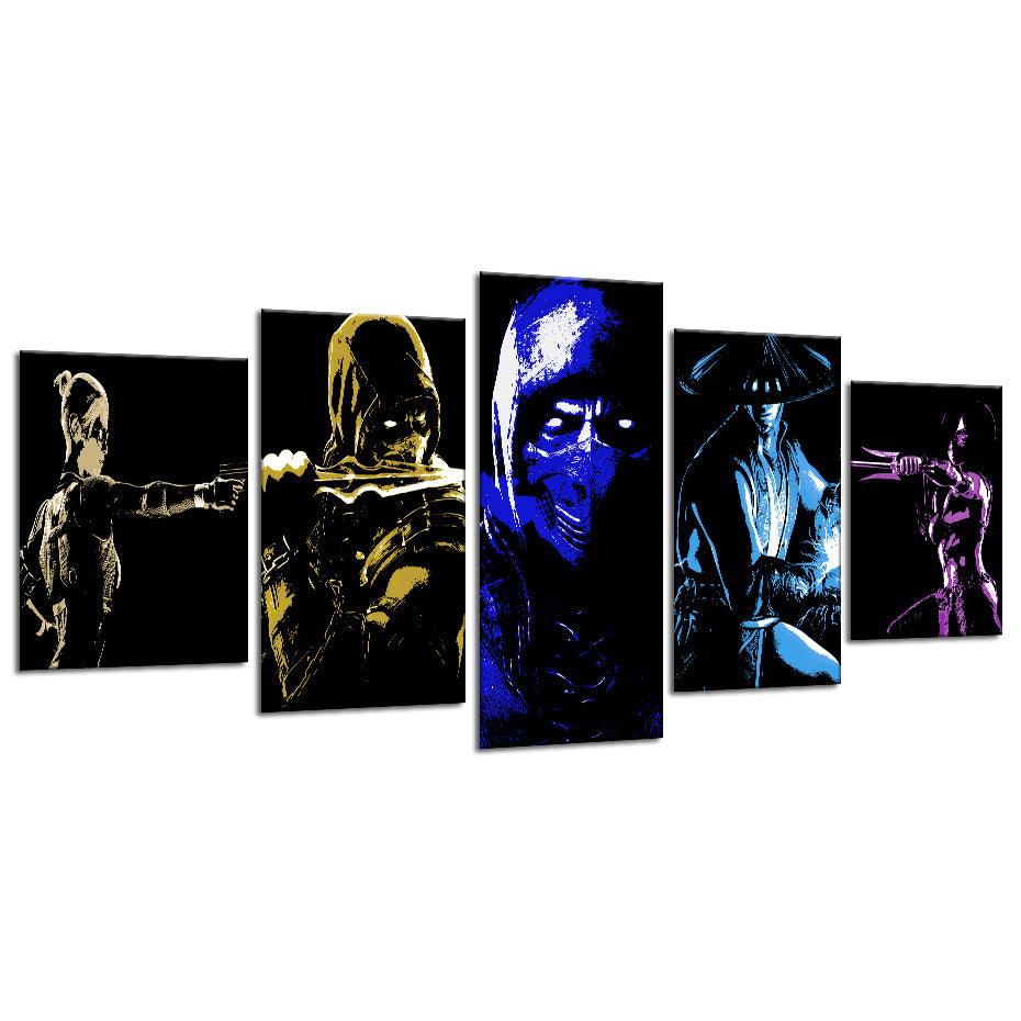 Mortal Kombat 5 Piece HD Multi Panel Canvas Wall Art Frame - Original Frame