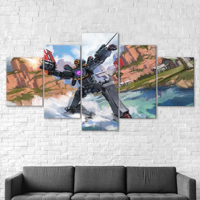 Apex Legends - 5 Piece Colorful HD Multi Panel Canvas Wall Art Frame - Original Frame