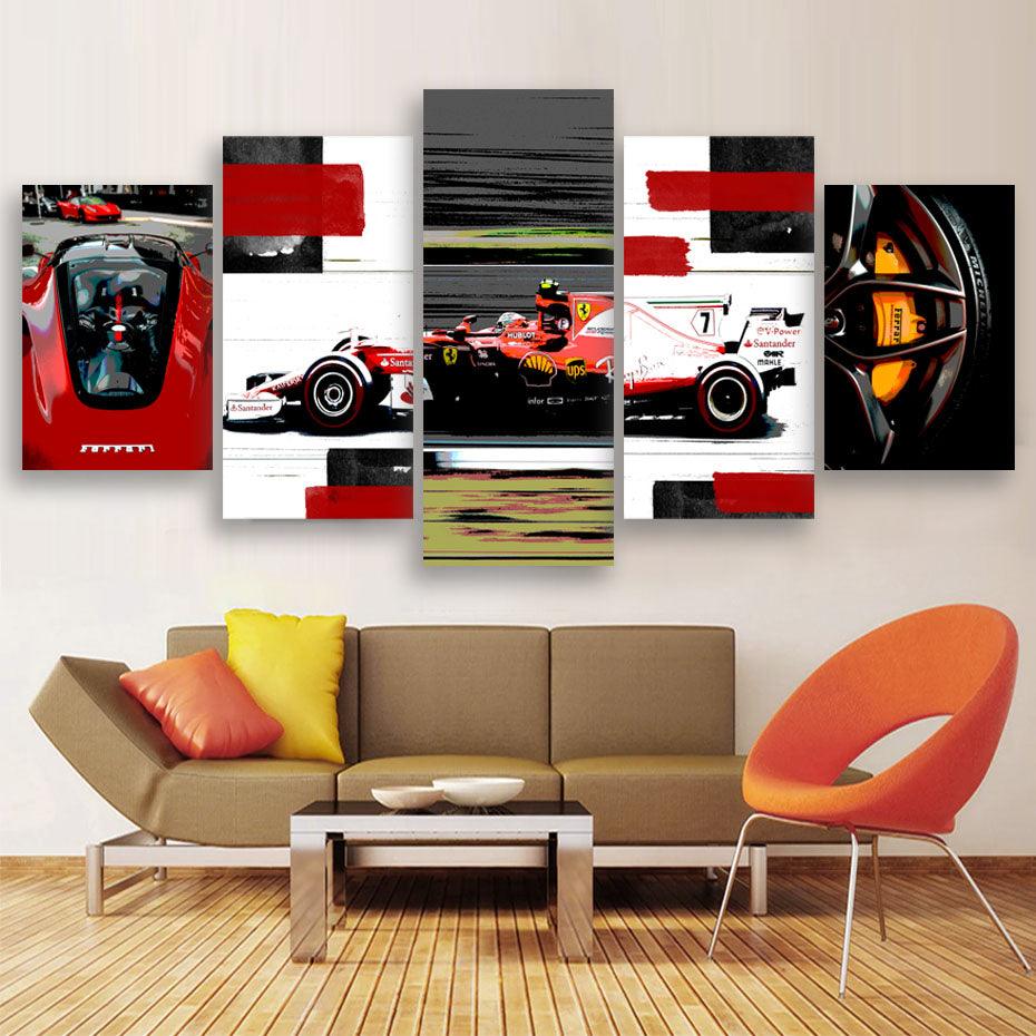 Cool Ferrari 5 Piece HD Multi Panel Canvas Wall Art Frame - Original Frame