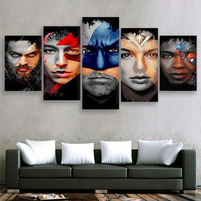 Movies Characters 5 Piece HD Multi Panel Canvas Wall Art Frame - Original Frame