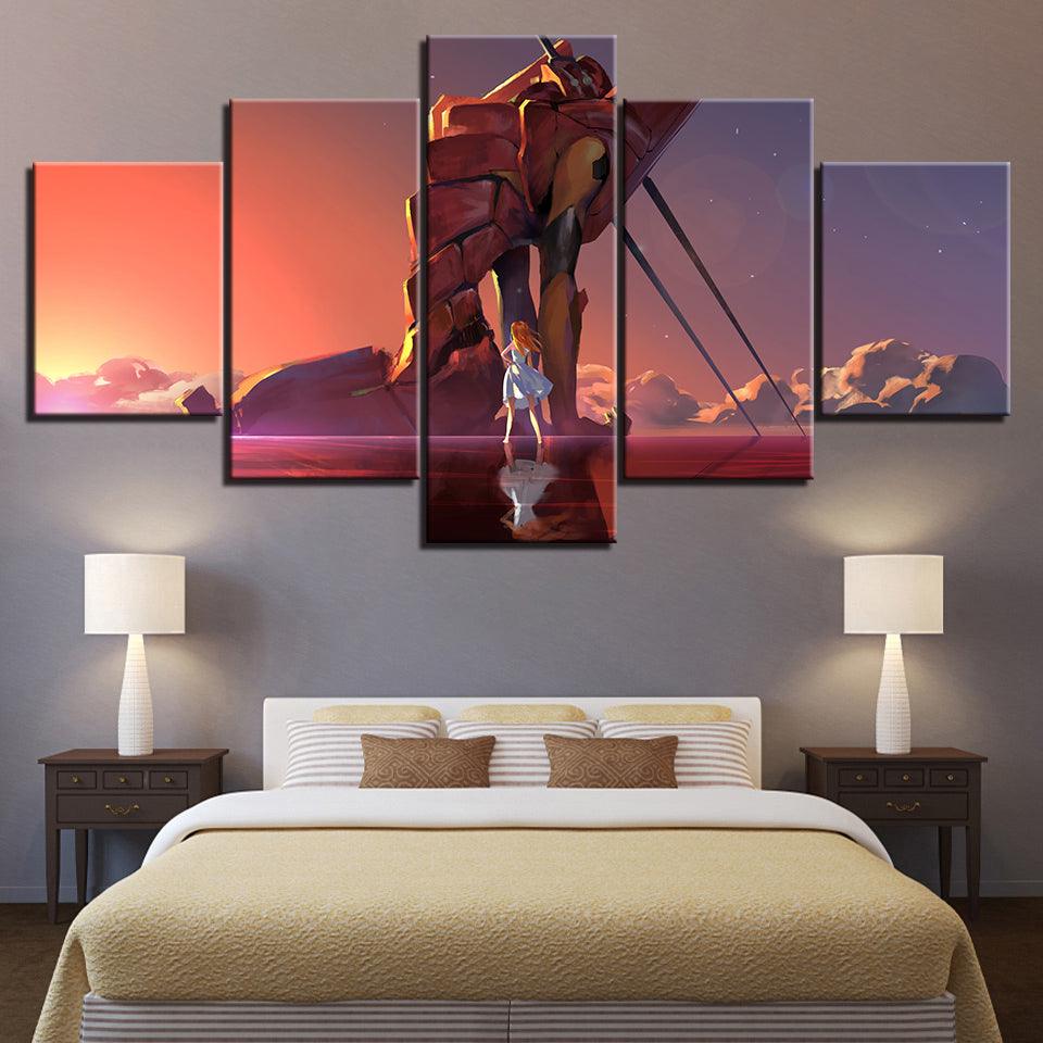 Woman Looking At A Rock 5 Piece HD Multi Panel Canvas Wall Art Frame - Original Frame