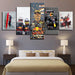 Formula 1 Racing 5 Piece HD Multi Panel Canvas Wall Art Frame - Original Frame