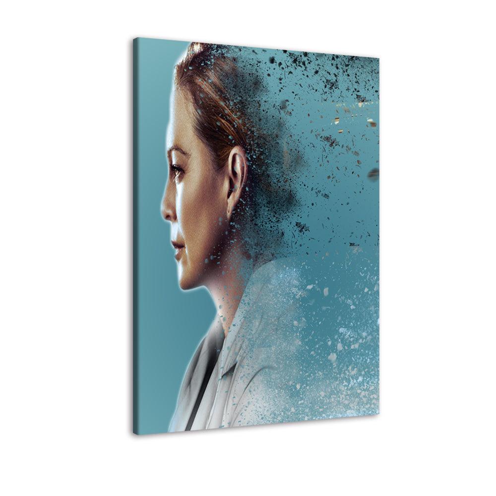 Blue Meredith Grey 1 Piece HD Multi Panel Canvas Wall Art Frame - Original Frame