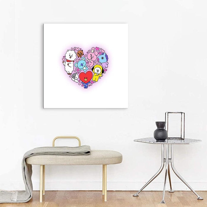 Cartoon Heart 1 Piece HD Multi Panel Canvas Wall Art Frame - Original Frame