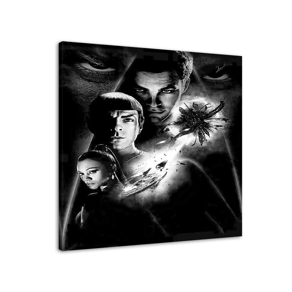 Black & White Star Trek 1 Piece HD Multi Panel Canvas Wall Art Frame - Original Frame