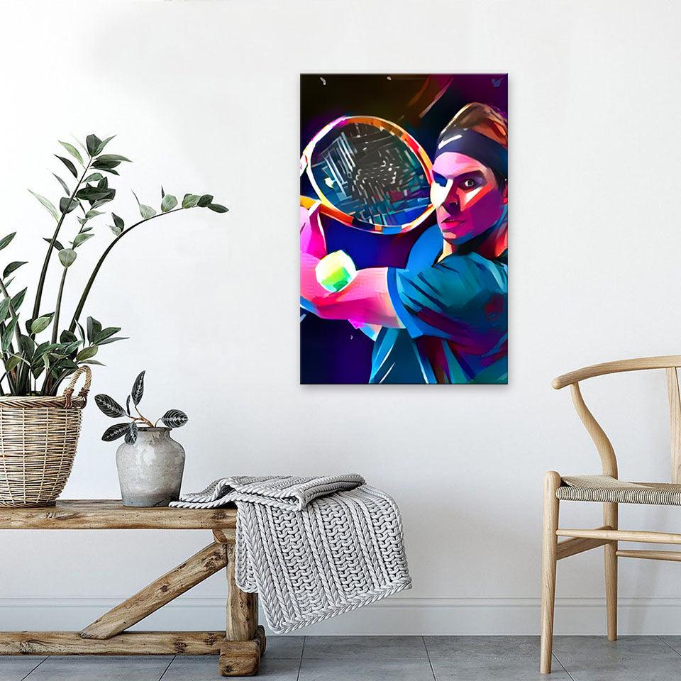 Abstract Portrait Tennis Player 1 Piece HD Multi Panel Canvas Wall Art Frame - Original Frame