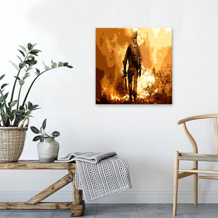 Fire Military 1 Piece HD Multi Panel Canvas Wall Art Frame - Original Frame