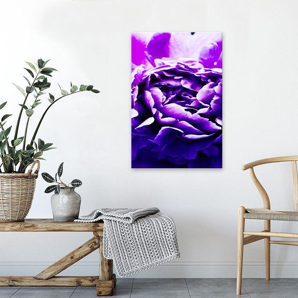 The Purple Flower 1 Piece HD Multi Panel Canvas Wall Art Frame - Original Frame
