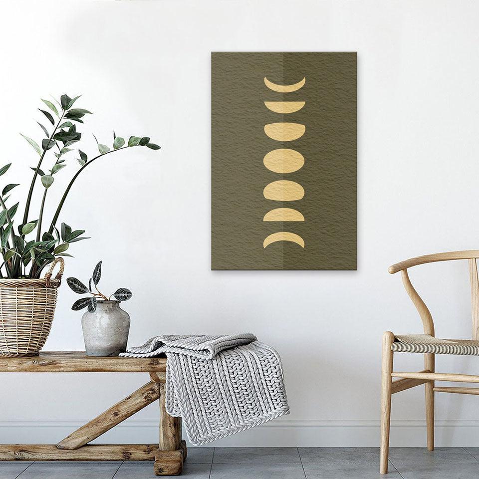 The Abstract Moons 1 Piece HD Multi Panel Canvas Wall Art Frame - Original Frame