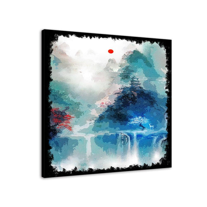 The Red Dot In The Snow Landscape 1 Piece HD Multi Panel Canvas Wall Art Frame - Original Frame