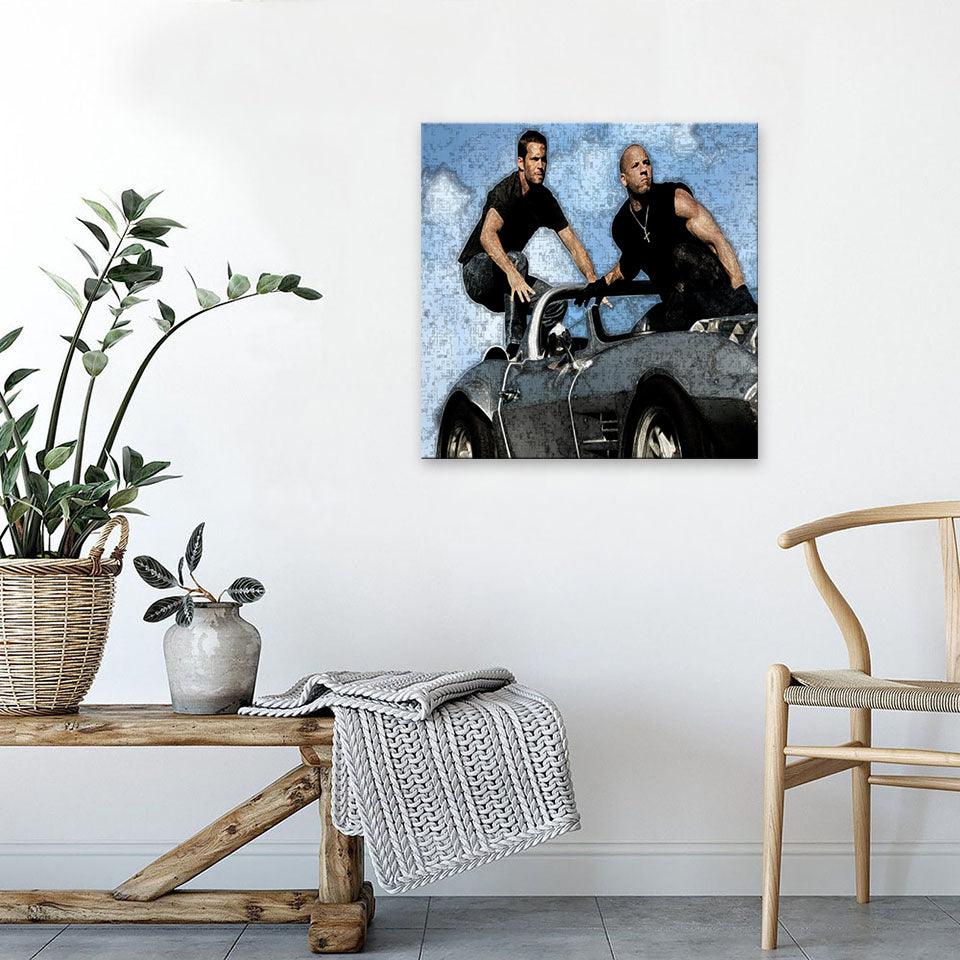 Dominic Toretto And Brian O´Conner 1 Piece HD Multi Panel Canvas Wall Art Frame - Original Frame