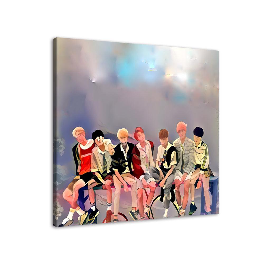 Abstract & Colorful BTS 1 Piece HD Multi Panel Canvas Wall Art Frame - Original Frame