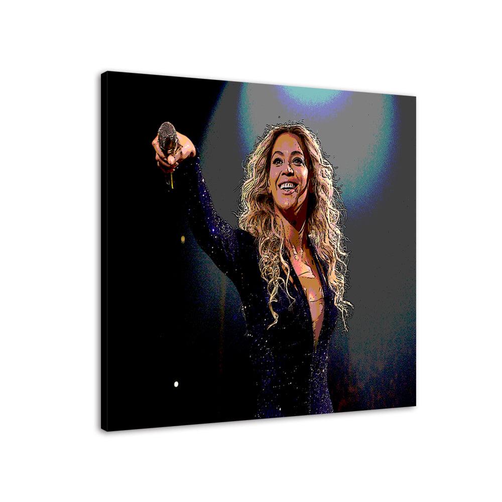 Singing Beyoncé 1 Piece HD Multi Panel Canvas Wall Art Frame - Original Frame