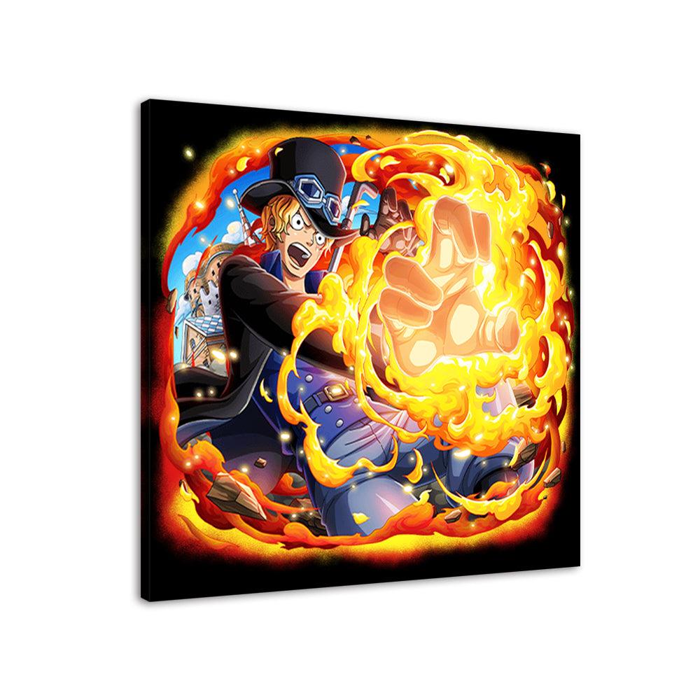 Magic Fire Anime 1 Piece HD Multi Panel Canvas Wall Art Frame - Original Frame