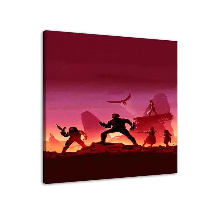 Red Flying Superheros Portrait 1 Piece HD Multi Panel Canvas Wall Art Frame - Original Frame