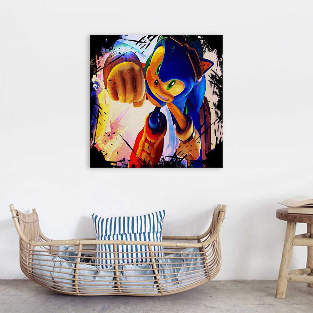 The Fast Sonic 1 Piece HD Multi Panel Canvas Wall Art Frame - Original Frame