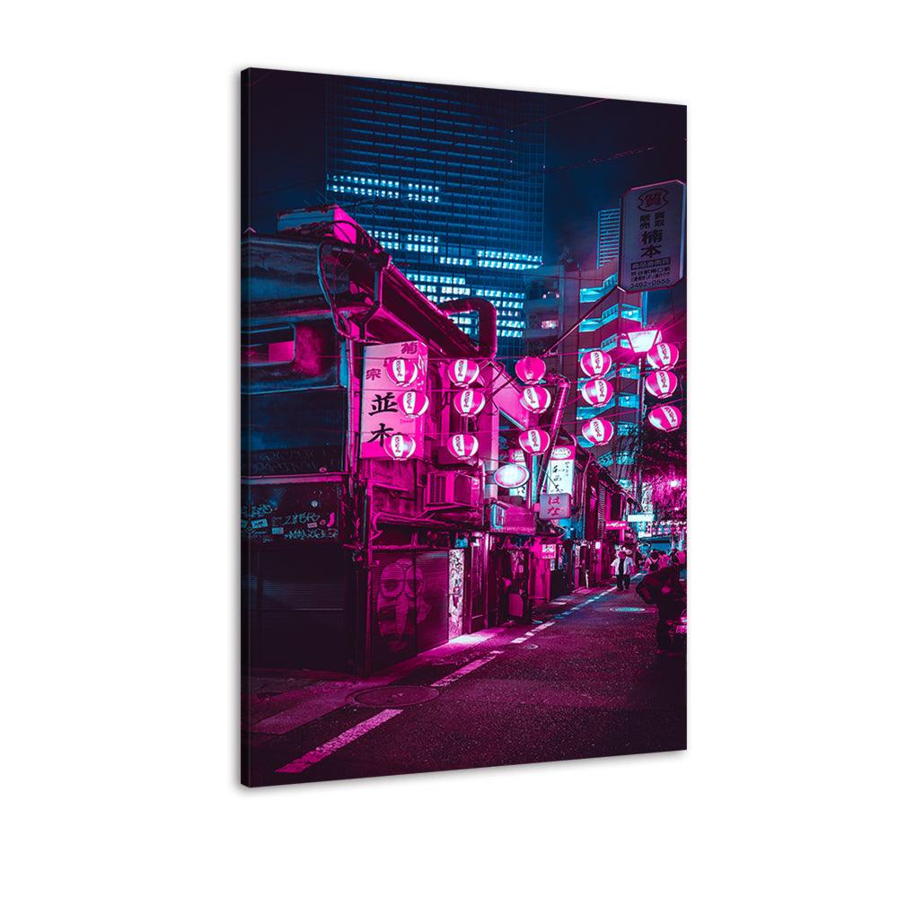 Purple Town Landscape 1 Piece HD Multi Panel Canvas Wall Art - Original Frame