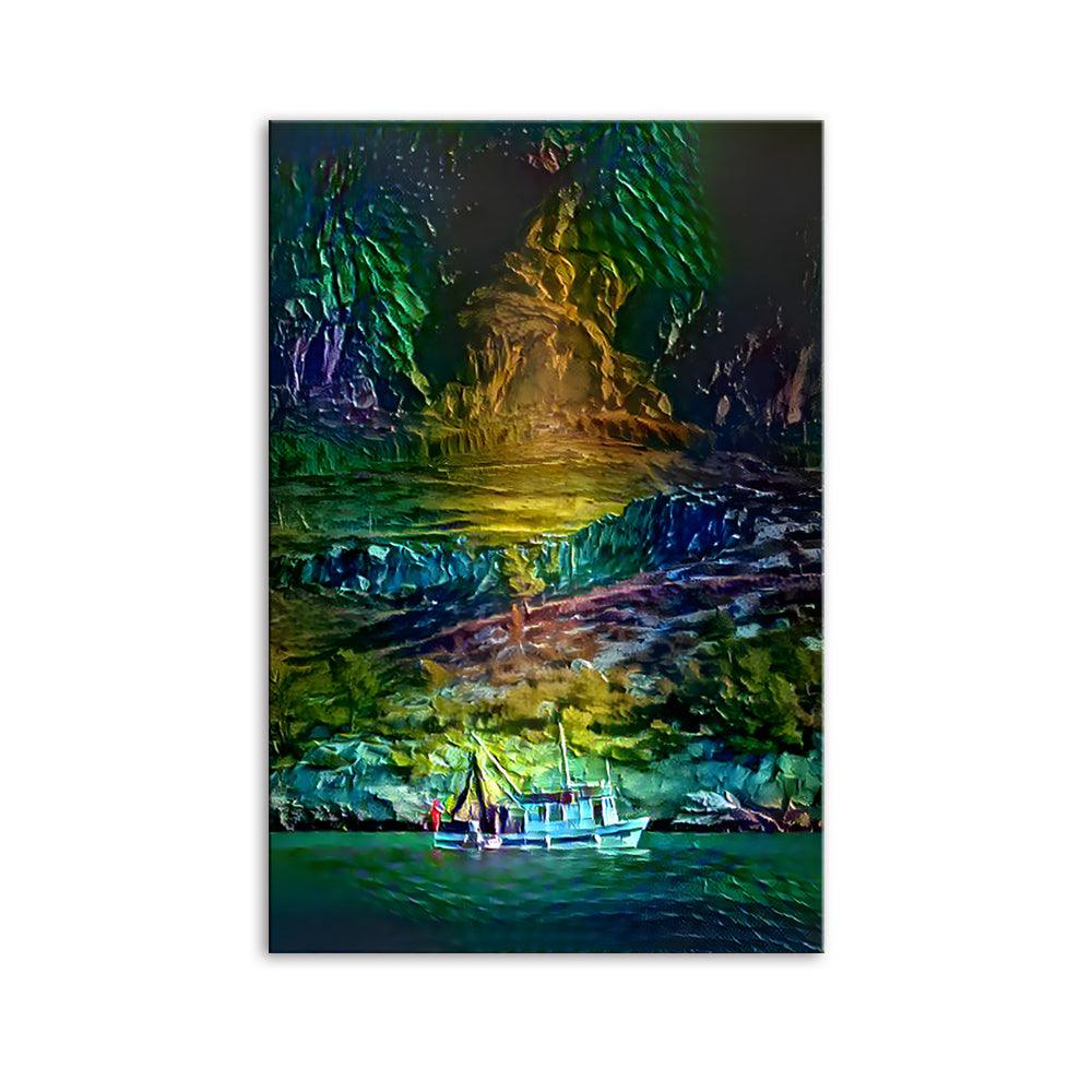 The Abstract Painted Mountains 1 Piece HD Multi Panel Canvas Wall Art Frame - Original Frame