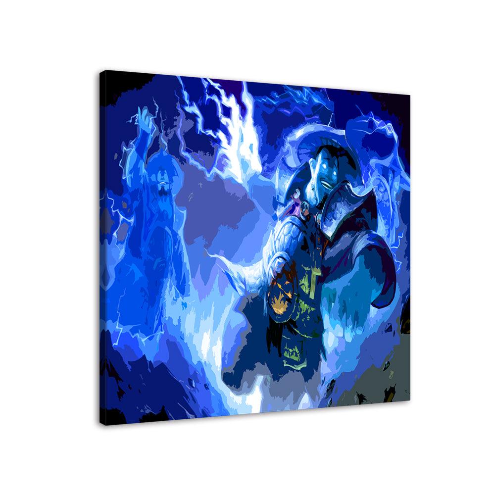 Blue Japanese Warrior 1 Piece HD Multi Panel Canvas Wall Art Frame - Original Frame