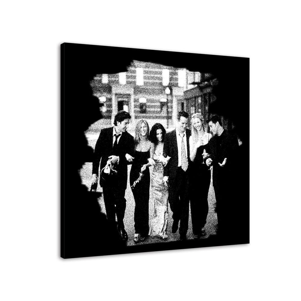 Friends Black And White 1 Piece HD Multi Panel Canvas Wall Art Frame - Original Frame