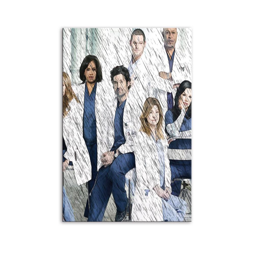 Abstract Greys Anatomy 1 Piece HD Multi Panel Canvas Wall Art Frame - Original Frame