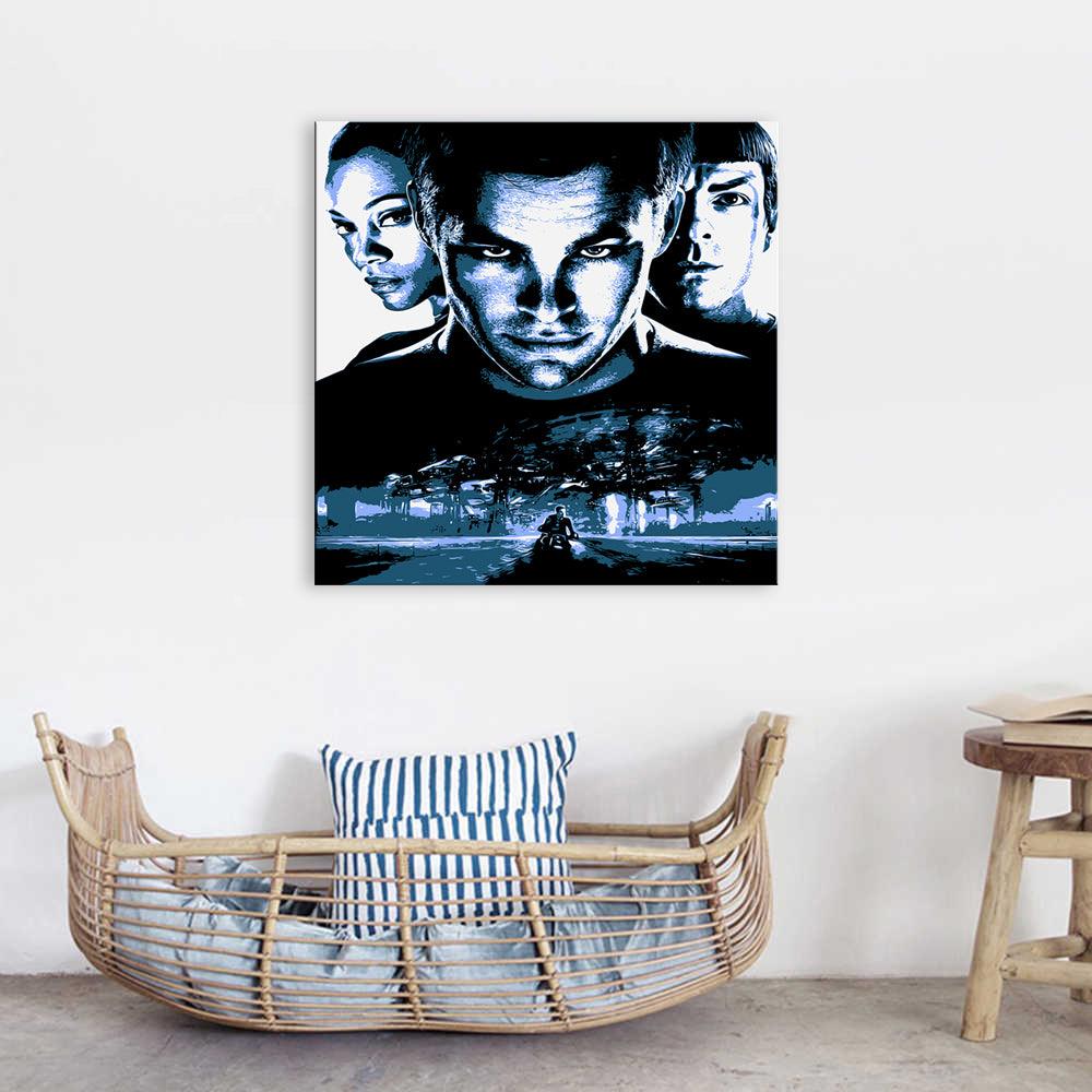 Blue Action Star Trek 1 Piece HD Multi Panel Canvas Wall Art Frame - Original Frame