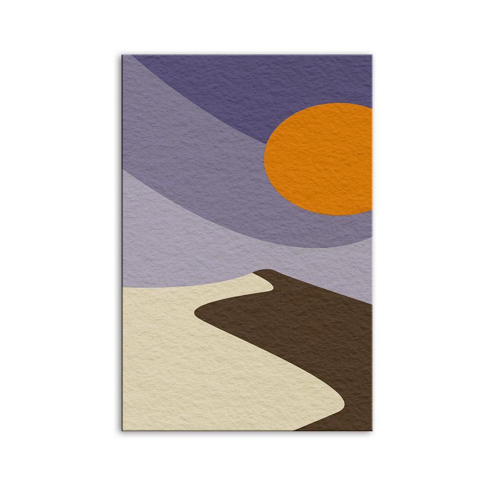 The Abstract Purple Sun 1 Piece HD Multi Panel Canvas Wall Art Frame - Original Frame