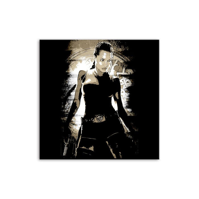 Black & Brown Angelina Jolie 1 Piece HD Multi Panel Canvas Wall Art Frame - Original Frame