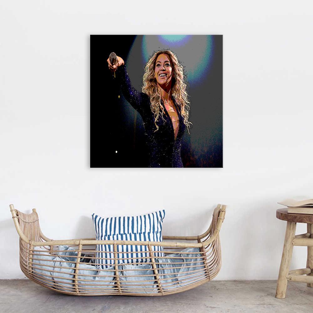 Singing Beyoncé 1 Piece HD Multi Panel Canvas Wall Art Frame - Original Frame