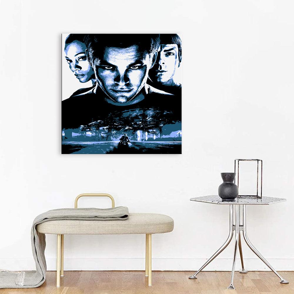 Blue Action Star Trek 1 Piece HD Multi Panel Canvas Wall Art Frame - Original Frame