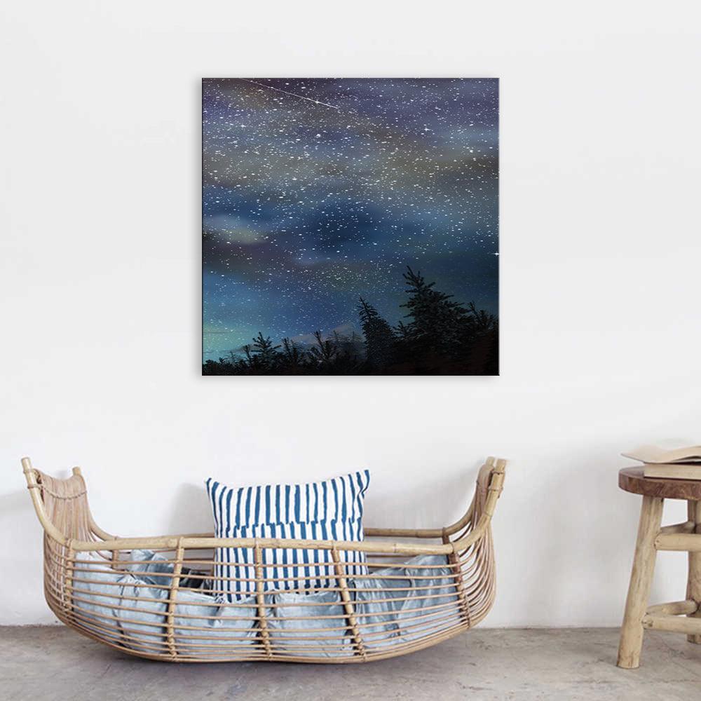 The Night Sky In The Woods 1 Piece HD Multi Panel Canvas Wall Art Frame - Original Frame