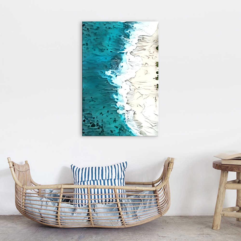 The Minimalist Seashore 1 Piece HD Multi Panel Canvas Wall Art Frame - Original Frame