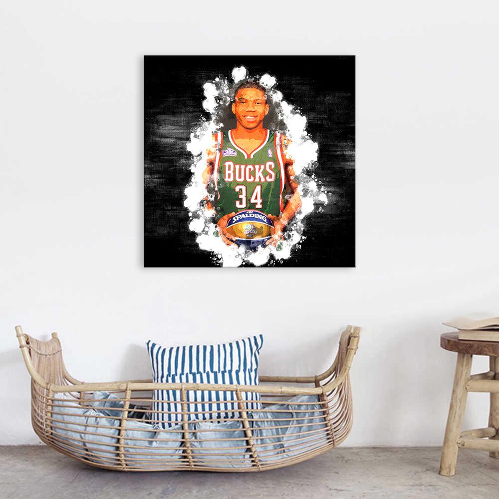 Giannis Antetokounmpo 1 Piece HD Multi Panel Canvas Wall Art Frame - Original Frame