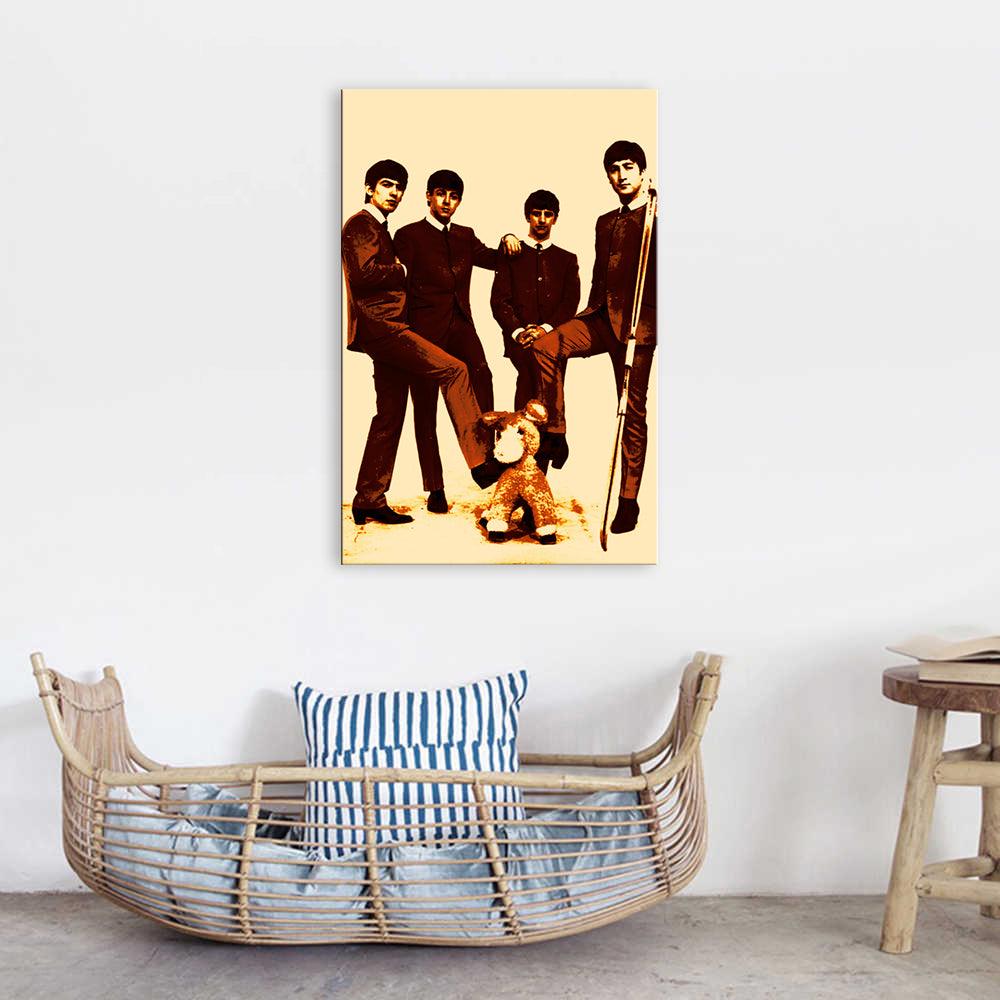 The Beatles Brown Bear 1 Piece HD Multi Panel Canvas Wall Art Frame - Original Frame