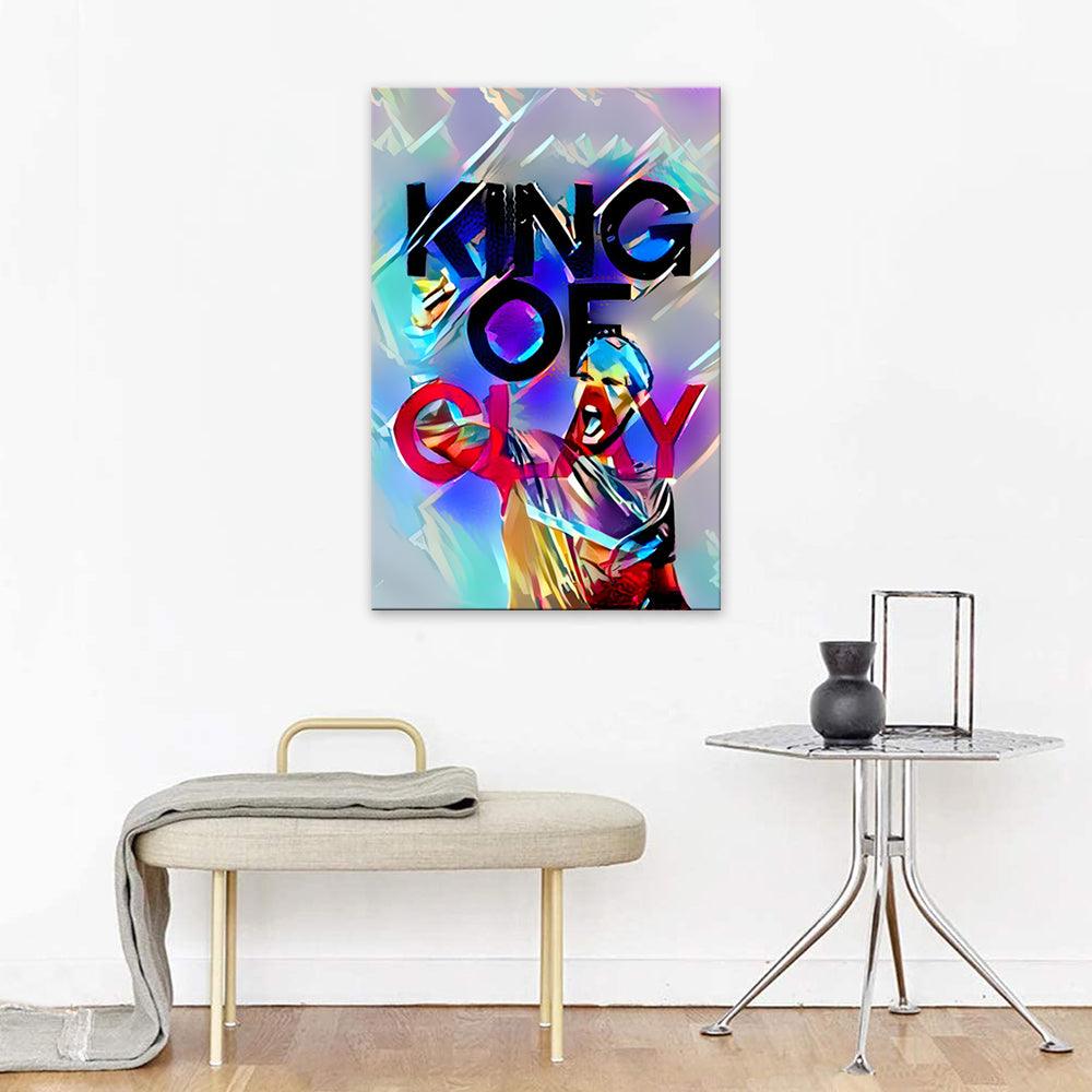Abstract Tennis King Of Clay 1 Piece HD Multi Panel Canvas Wall Art Frame - Original Frame