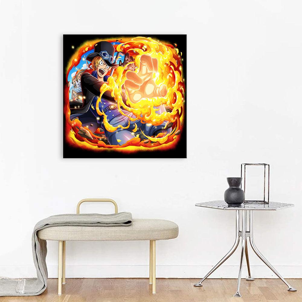 Magic Fire Anime 1 Piece HD Multi Panel Canvas Wall Art Frame - Original Frame