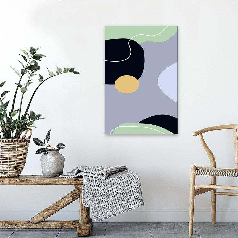 The Blue Abstract Planets 1 Piece HD Multi Panel Canvas Wall Art Frame - Original Frame