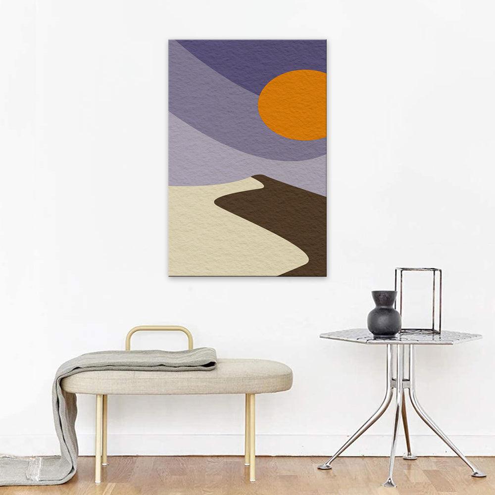 The Abstract Purple Sun 1 Piece HD Multi Panel Canvas Wall Art Frame - Original Frame