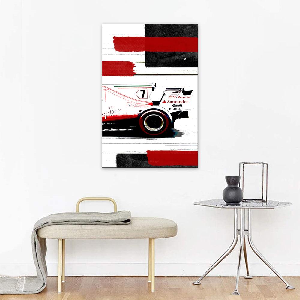 The Santander Racing Car 1 Piece HD Multi Panel Canvas Wall Art Frame - Original Frame