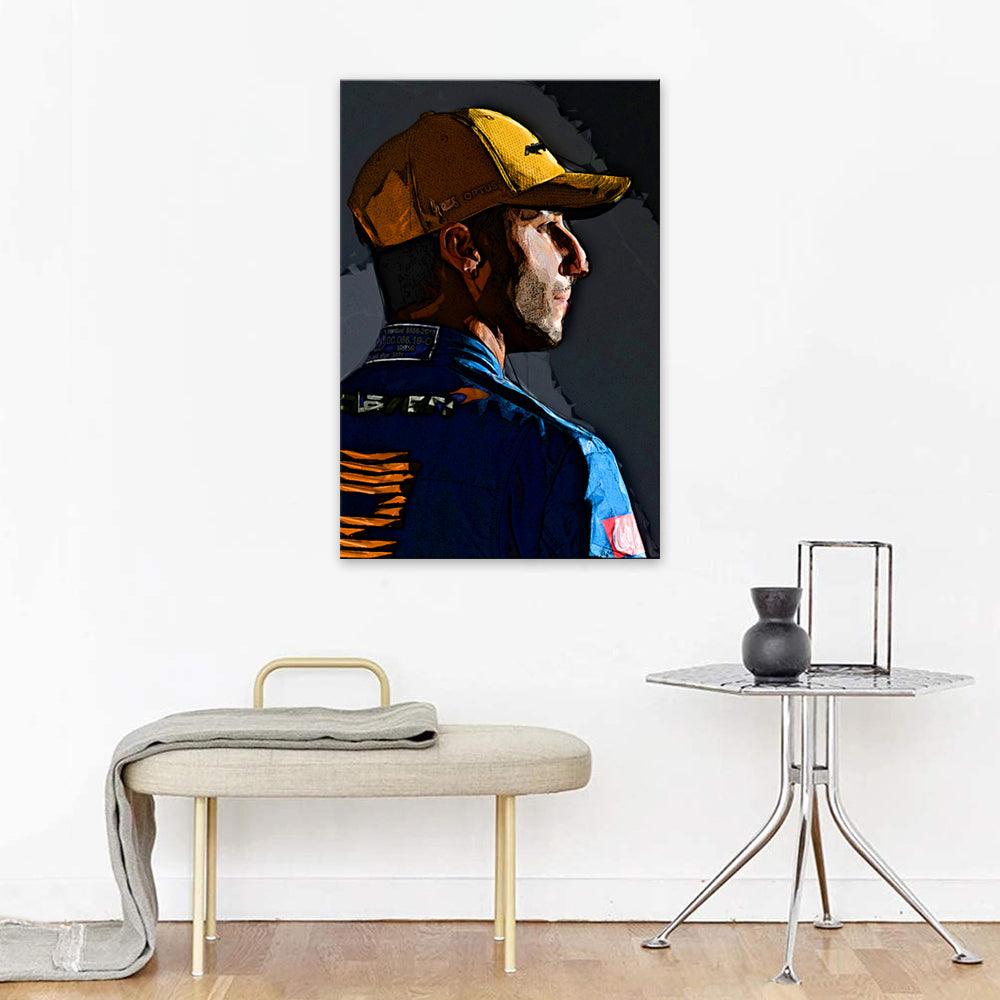 Daniel Ricciardo Portrait 1 Piece HD Multi Panel Canvas Wall Art Frame - Original Frame