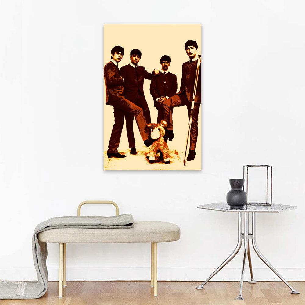 The Beatles Brown Bear 1 Piece HD Multi Panel Canvas Wall Art Frame - Original Frame