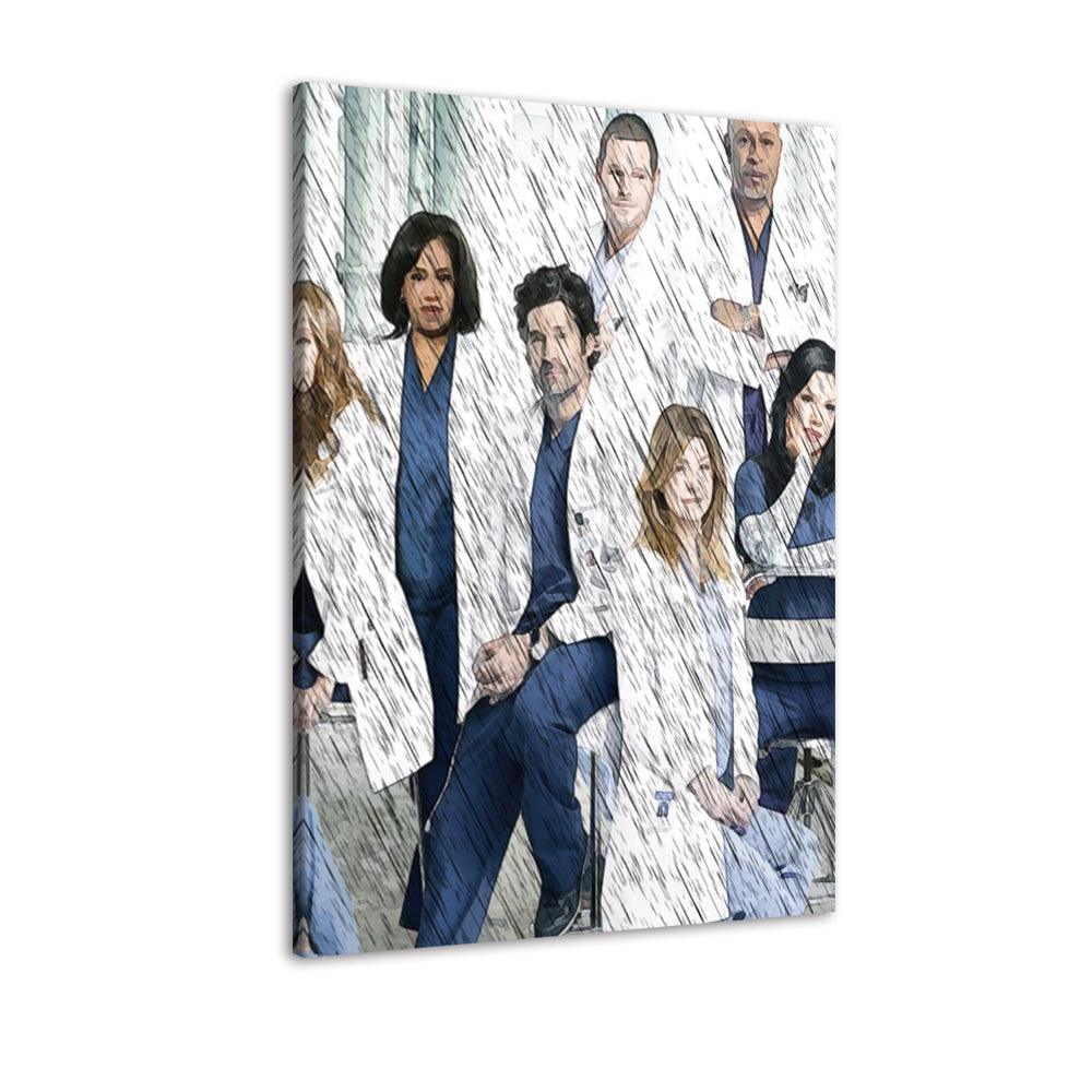 Abstract Greys Anatomy 1 Piece HD Multi Panel Canvas Wall Art Frame - Original Frame