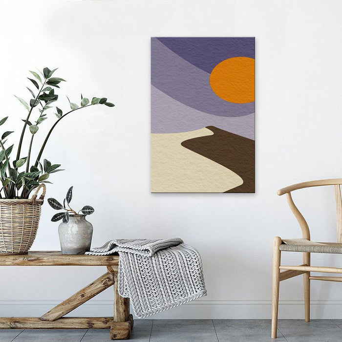 The Abstract Purple Sun 1 Piece HD Multi Panel Canvas Wall Art Frame