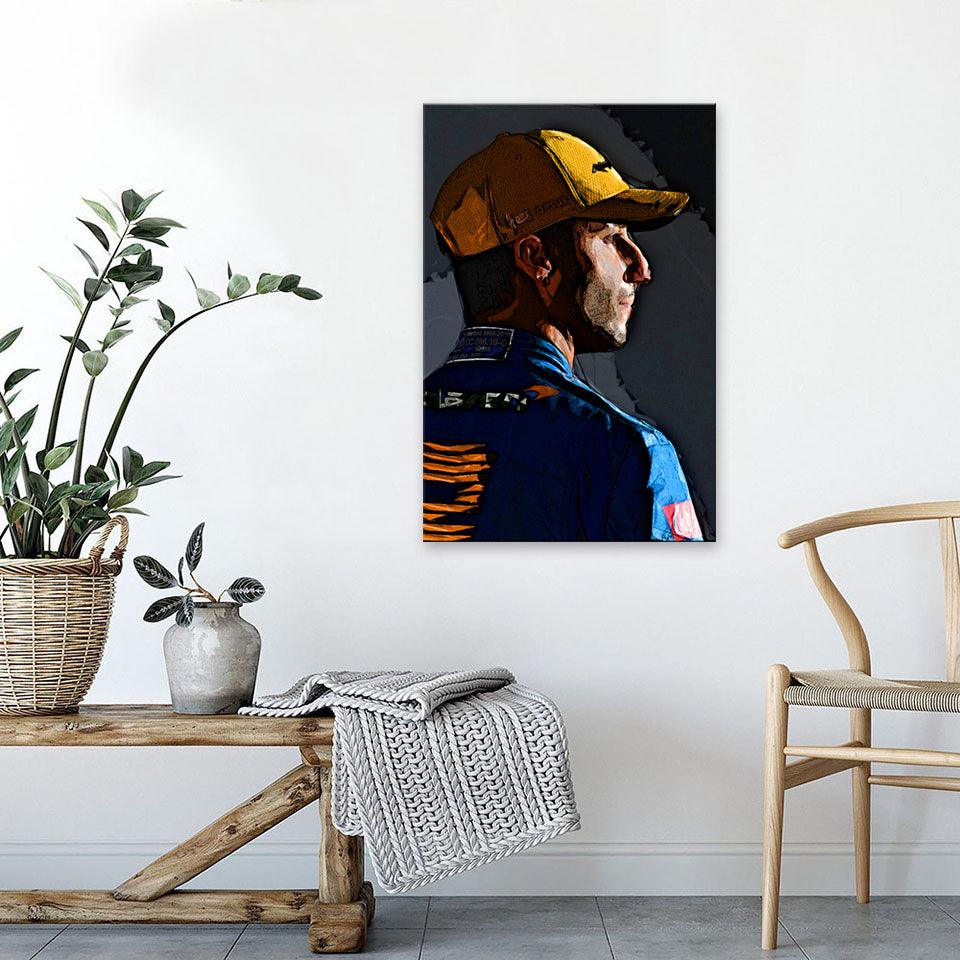 Daniel Ricciardo Portrait 1 Piece HD Multi Panel Canvas Wall Art Frame - Original Frame