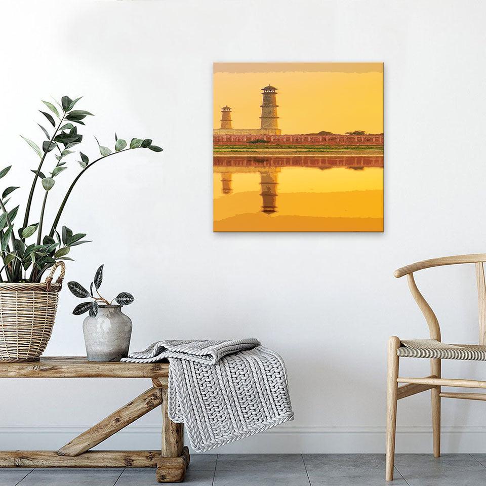 The Lighthouse Abstract Landscape 1 Piece HD Multi Panel Canvas Wall Art Frame - Original Frame
