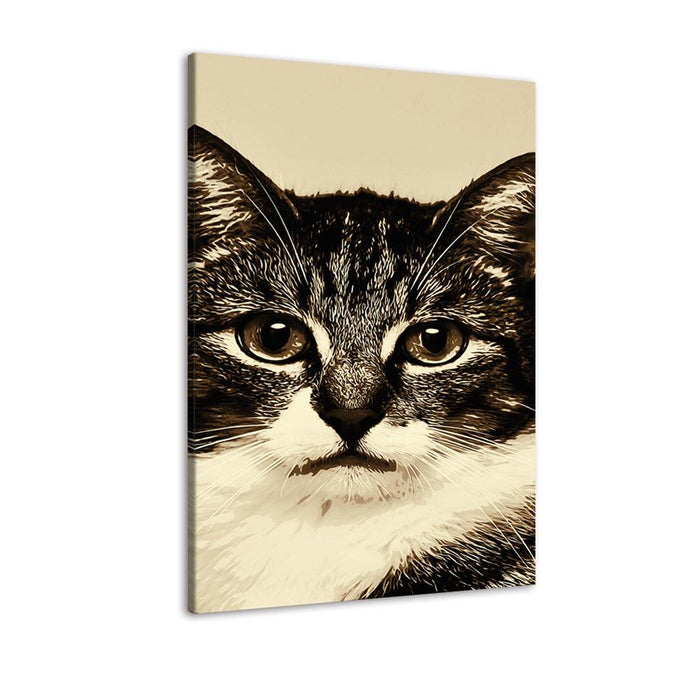 The Serious Cat 1 Piece HD Multi Panel Canvas Wall Art Frame