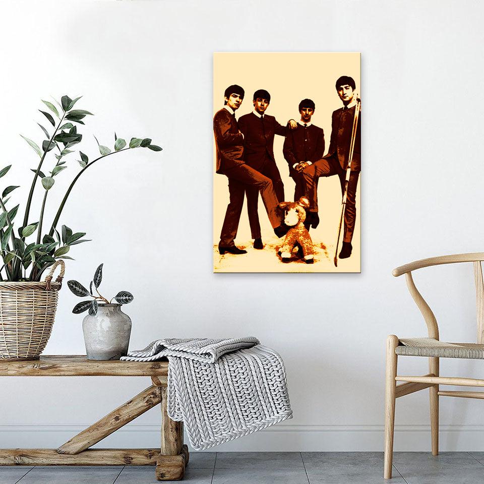 The Beatles Brown Bear 1 Piece HD Multi Panel Canvas Wall Art Frame - Original Frame