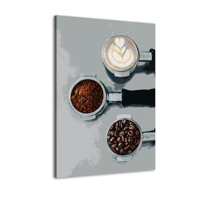 The Abstract Coffee Machine 1 Piece HD Multi Panel Canvas Wall Art Frame - Original Frame