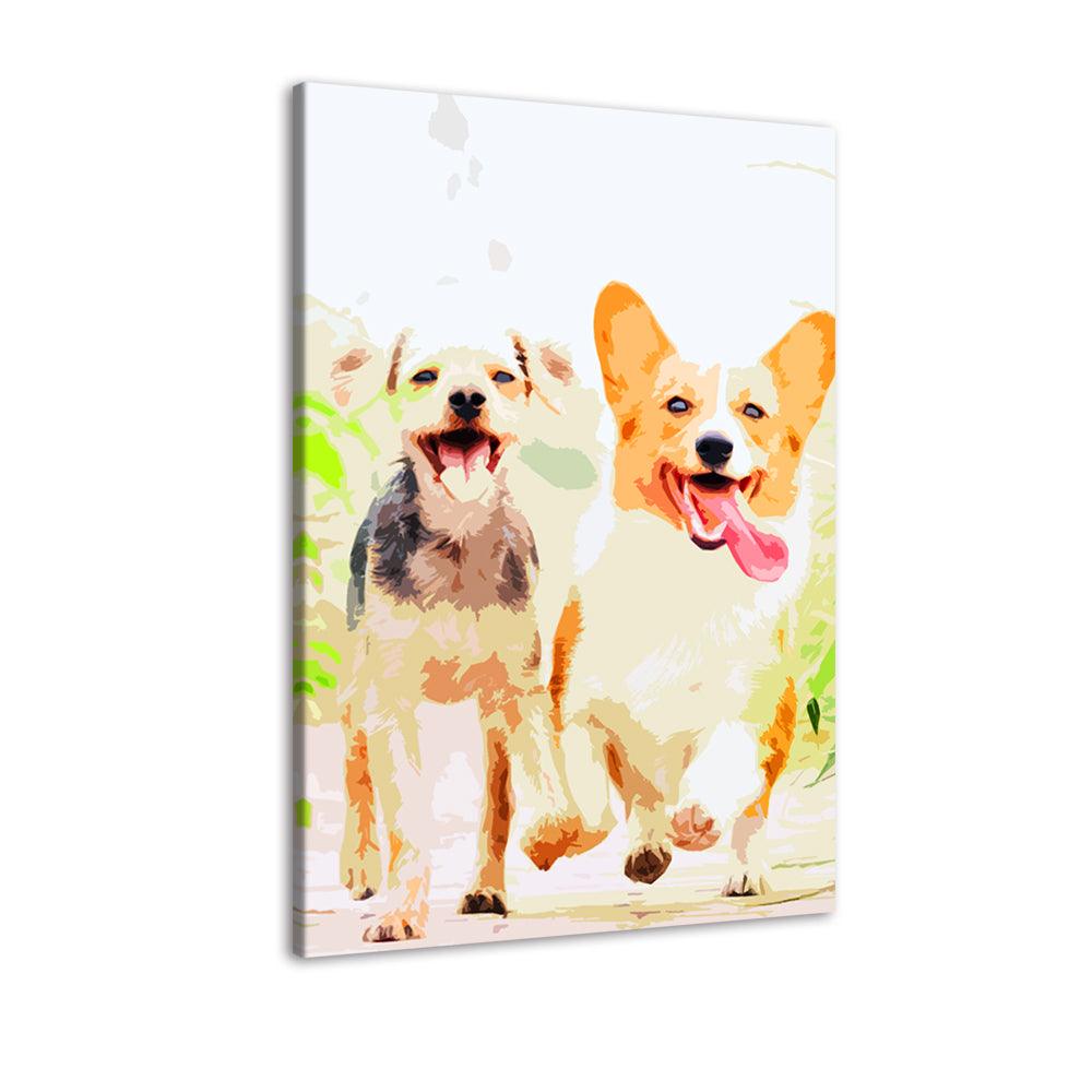 The Doggy Friendship 1 Piece HD Multi Panel Canvas Wall Art Frame - Original Frame