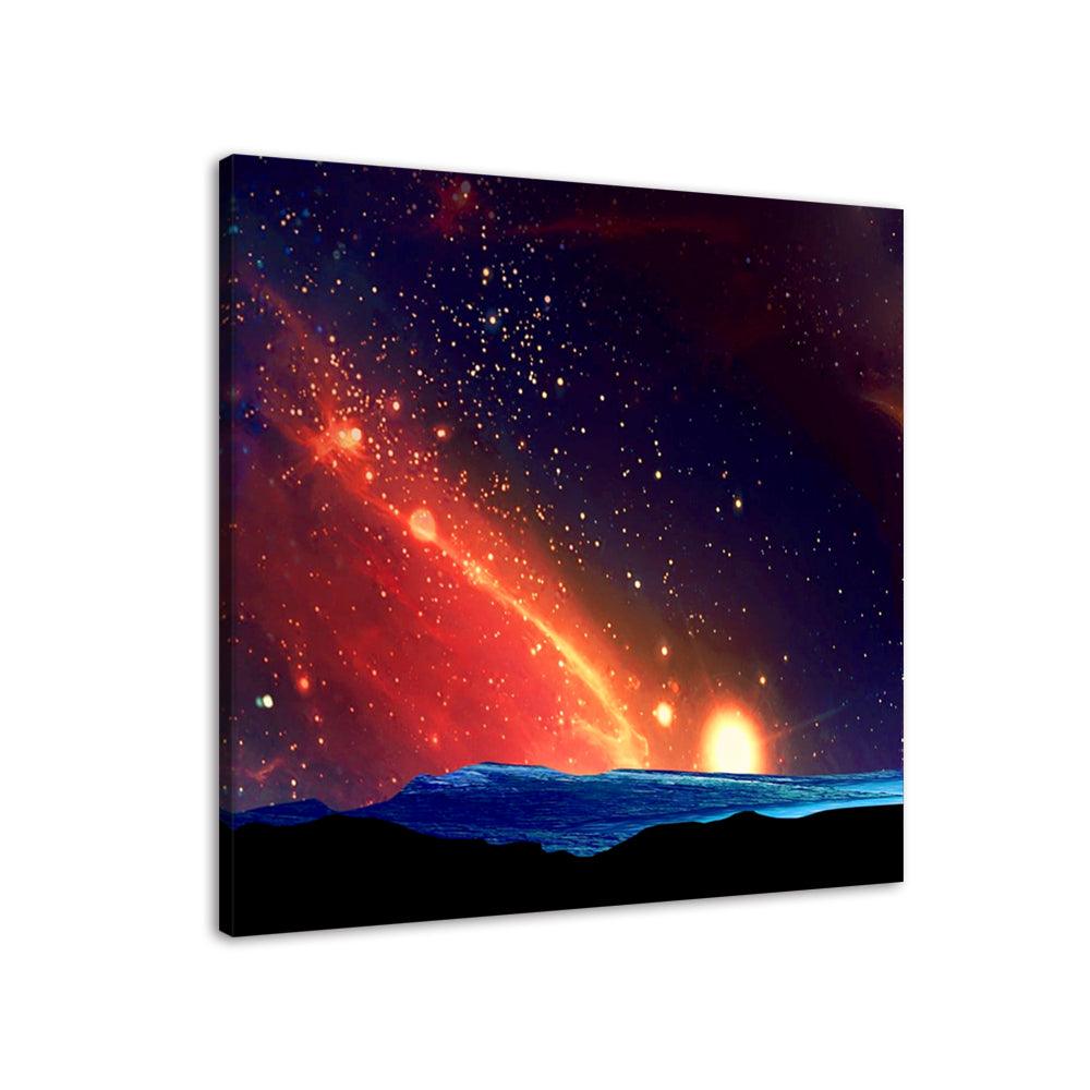 Blue & Orange Constellations 1 Piece HD Multi Panel Canvas Wall Art Frame - Original Frame